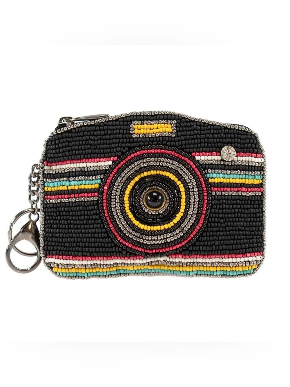 Mary Frances Vintage Color Fusion Beaded Camera Coin Purse